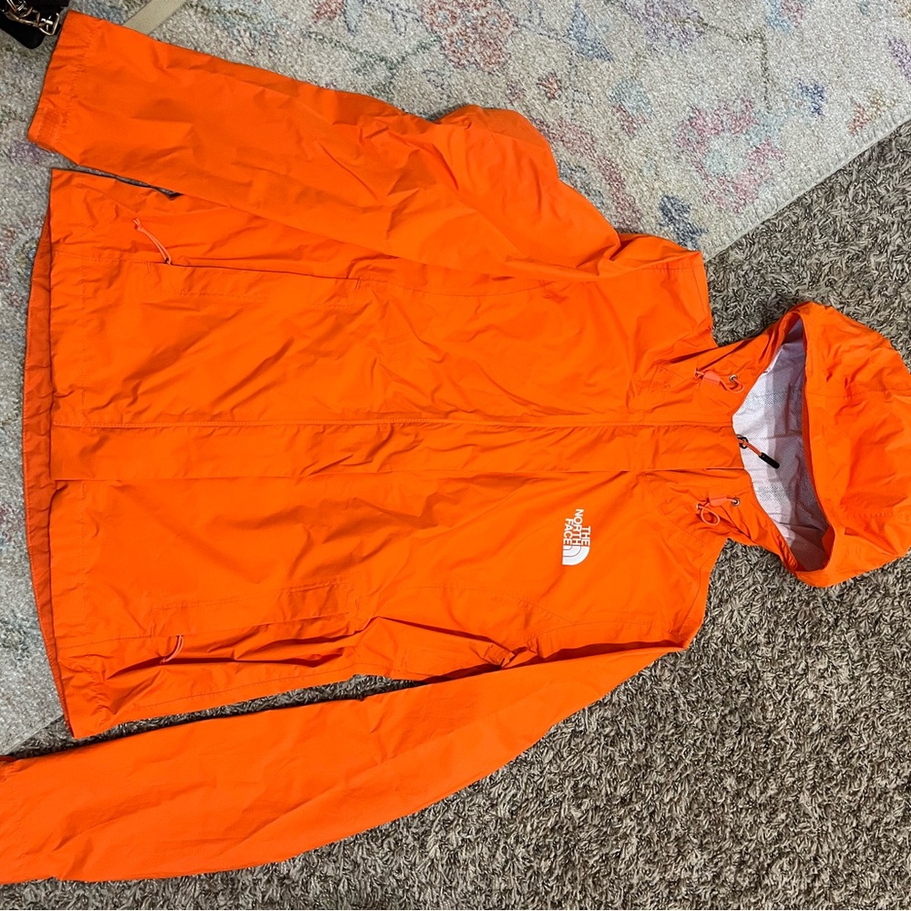 The North Face Orange Hooded Rain Jacket